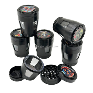 Broyeur à herbes en métal 50mm à 4 pièces, design tasse à thé noire avec crâne sur le dessus, pour tabac et herbes, best-seller - Product Image 4