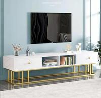 Ensemble de combinaison de table à thé de meuble TV de style de luxe léger moderne armoire de sol de haute qualité, supports de télévision de salon simples