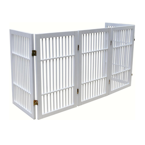 Barrière pour chien robuste et durable, pliable, en bois d'acacia, clôture en bois portable pour l'intérieur ou l'extérieur - Product Image 2