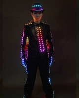 Veste à LED RVB pleine couleur, imprimée, pour scène, danse, costume Tron, tenue de performance pour danseuse de salle de bal, vêtement lumineux
