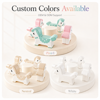 Manège Souple Personnalisé Pastel pour Enfants, Équipement de Jeux Intérieur, Carrousel Neutre, Manège Rotatif pour Tout-Petits, Centre de Jeux