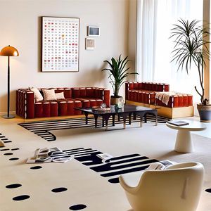 أريكة مودولار فاخرة بتصميم إيطالي على الطراز الاسكندنافي لغرفة المعيشة، بلون كريمي للفيلات والفنادق، أريكة مقطعية كبيرة ومريحة - Product Image 3