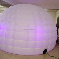 Grande tente gonflable personnalisée pour événement igloo Tente gonflable pour fête publicitaire avec lumière LED Disco Igloo Tente dôme avec souffleur d'air