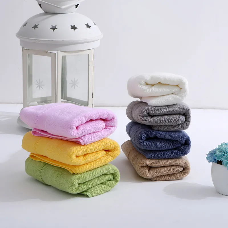 Großhandel Stock Bambus Handtuch Starke Wasser aufnahme Weiche Atmungsaktive Komfortable Benutzer definierte Einfarbige Hotel Handtuch