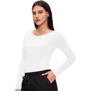 FOXA 3 Pack Underscrub <b>Long</b> <b>Sleeve</b> Women Crew Neck Scrub <b>Undershirts</b> Moisture Wicking Knitted Fabric Casual Everyday Wear - Product Image 3