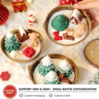 Bougie parfumée en forme de sapin de Noël en bol de noix de coco, vente en gros, coffret cadeau amusant pour Noël, cadeaux de fêtes, bougies d'ambiance