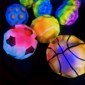 HAPU Factory 63mm <b>Luminous</b> Pu High Bounce Football Basketball Baseball Bounce <b>Ball</b> Sports Moon <b>Ball</b> Interactive Toy for Children - Product Image 5