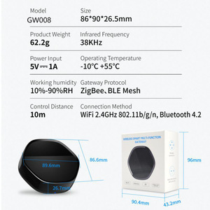 LEDEAST RSH-GW006 Hub de passerelle intelligent Tuya, Zigbee WiFi BLE Mesh & télécommande <span class=keywords><strong>IR</strong></span>, contrôleur de maison intelligente multifonction 3-en-1 - Product Image 6