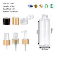 Bouteille cylindrique en plastique PET transparente de 120ml 4oz avec bouchon pour lotion liquide huile essentielle sérum emballage cosmétique en gros