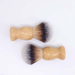Brosses de rasage à Logo personnalisé pour hommes OEM, rasoir <span class=keywords><strong>synthétique</strong></span> en Fiber de bois, brosse naturelle pour le rasage - Product Image 2