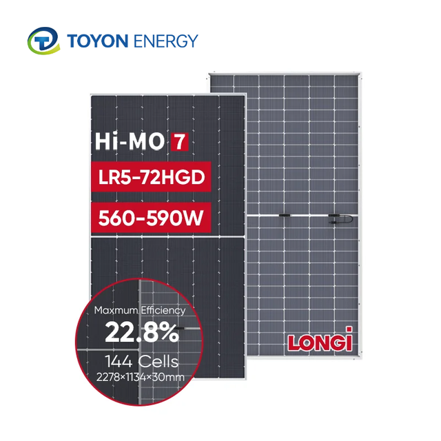 Longi Himo 7 Bifacial Dual Glass Hjt Photovoltaic Solar Panels Europe Warehouse 560W 565W 570W 575W 580W N Type PV Module