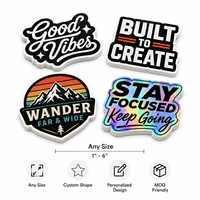 Pegatinas de Vinilo Personalizadas, Recortadas a Troquel, Impermeables, con Logotipo Holográfico para Laptop, Botella de Agua, Patineta, Marca de Pequeños Negocios, Cualquier Tamaño y Forma