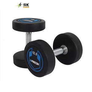 طقم دمبلل مطاطي بشعار ساخن SK-50 أوزان متينة للصالة الرياضية التجارية والتدريب على القوة المنزلية - Product Image 3