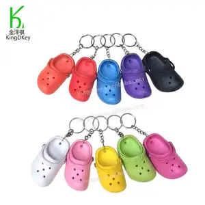 EVA Custom Summer keyring Colorful CROC keychain Creative Mini 3D Beach Shoes black CROC Keychain