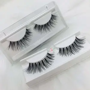 Vietnam Großhandels lieferant Premium-Qualität Faux Band Voll streifen Nerz Wimpern synthetische flauschige weiche Wimpern mit Box