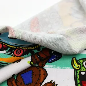 Wholesale Custom Design Animal Cartoon 95% Combed Cotton 5% Spandex Plain Knit French Terry Fabrics For Hoodies