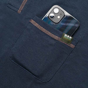 Camisas de Polo de manga larga personalizadas al por mayor camisas de cuello Henley de algodón y poliéster con patrón sólido informal - Product Image 5