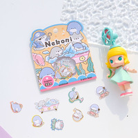 Nekoni paillettes Laser emballage Hamster mouton oiseau dauphin chiot papier autocollant flocon autocollant vente en gros dorure décalcomanies autocollants paquet