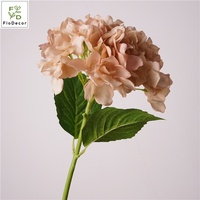 Nouveauté : Grande fleur artificielle en latex, hydrangea pêche, 23 cm de diamètre, toucher réaliste, faite à la main, pour décoration de table de mariage et de la maison