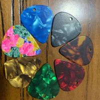 Guitar Stringed Accessories Celluloid Guitar Picks with Holes 0.71mm Plectrum for Guitar Player Necklace
