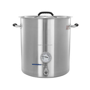 Aço inoxidável Beer <span class=keywords><strong>Brew</strong></span> Chaleira com Termômetro Tampa e Válvula de Esfera Brewer Pot Sopa Barrel Mash Tun para Casa - Product Image 1