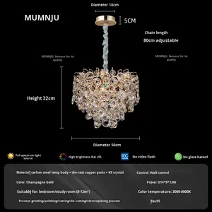 Lampadario di cristallo di lusso 2025 di fascia alta lampada nuovo modello per Villa sala da pranzo camera da letto disponibili <span class=keywords><strong>lampade</strong></span> a sospensione di medie dimensioni - Product Image 6