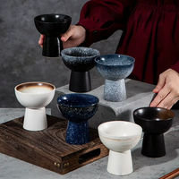 Tasses à glace, coupes à sundae et coupes à yaourt en céramique de style japonais, sur pied, compatibles micro-ondes, luxe léger et vintage