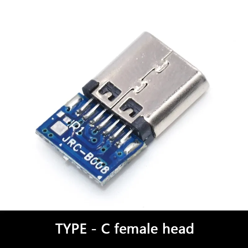 5PCS סוג C USB 3.1 מחבר 16PIN מהיר טעינת זכר שקע תקע הלחמה חוט & כבל PCB לוח מודול 56K הנגד