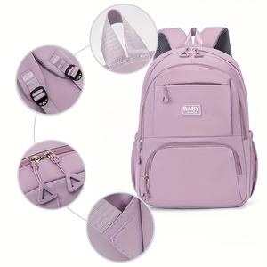 Venta al por mayor correas de hombro ajustables hombre mujer mochila moda Casual Color sólido estudiante mochila para exteriores <span class=keywords><strong>biblioteca</strong></span> universitaria - Product Image 5