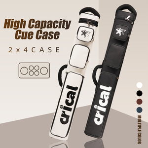 Bolsa de transporte para tacos de billar <span class=keywords><strong>Crical</strong></span>, para 2 culatas y 4 flechas, protectora, con estuche de cuero PU, negra, soporte para tacos - Product Image 1