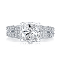 Vente chaude mariée luxe 3 carats CZ cubique zircon bague en argent Sterling 925 Simple classique anneaux de mariage pour les femmes