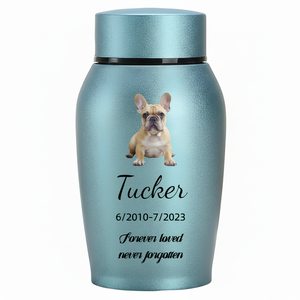 Cendres d'urne commémorative personnalisée pour chien et chat, nom et photo d'animal de compagnie personnalisés pour les urnes de crémation (coupées au contour de votre animal de compagnie) - Product Image 1