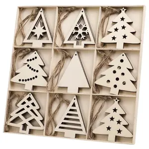 بطاقة خشبية لعيد الميلاد يمكنك تركيبها بنفسك بأشكال خشبية طبيعية ليزرية