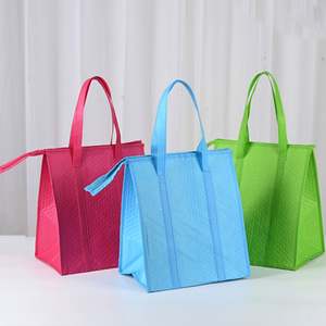 Sac isotherme grand format imperméable en non-tissé pour plats à emporter, crème glacée, sacs à déjeuner souples en non-tissé avec motif lettres - Product Image 1