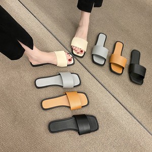 Nouvelle Tendance Estivale : Sandales Plates à Bout Ouvert pour Femme, Couleurs Mixtes, Nœud en PU, Semelle Intermédiaire en <span class=keywords><strong>EVA</strong></span> - Product Image 1