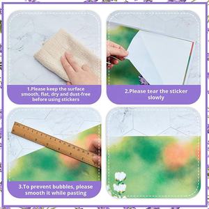 2个薰衣草风格自粘轮式垃圾桶贴纸花卉室内室外装饰贴花由耐用纸张制成 - Product Image 3