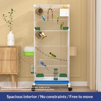 Cage à oiseaux de luxe en fil de fer anti-évasion, grande cage de villa multi-niveaux, grand espace, pour l'élevage et l'alimentation, tout-en-un, vente en gros