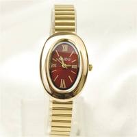 Montres pour femmes LP24, luxe, neuves, ovales, dorées, magnifiques, simples, en acier inoxydable / bracelet en cuir, quartz, minimalistes