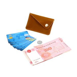 Tarjetero de Cuero Genuino Hecho a Mano, Minimalista, Delgado, Monedero para Monedas, Estuche para Tarjetas de Crédito Retro de Piel de Vaca, Regalo - Product Image 2