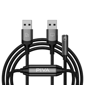 Piva Hợp kim nhôm USB âm thanh cầu Adapter 3.5mm headphone âm thanh mà không có sự chậm trễ thông tin phản hồi cho thuận tiện live streaming - Product Image 1