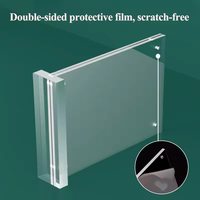 Support de brochure de bureau en acrylique transparent personnalisé en forme de T, double face, magnétique, A3 A4