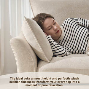 Canapé moderne pliable de 79 pouces de large avec cadre en métal rembourré et assise profonde pour salon et appartement - Product Image 6