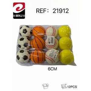 Palline in spugna MNJ da 6 cm, 12 pezzi, palline sportive assortite per il gioco dei bambini - Product Image 1