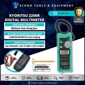 Kyoritsu KEW 2200R – Nouveau multimètre numérique à pince CA haute précision avec mesure True RMS, résistance et continuité - Product Image 6