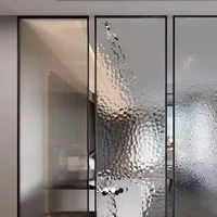 Cloison en verre à effet d'ondulation d'eau |   Verre artistique trempé translucide givré pour salon et hall d'entrée