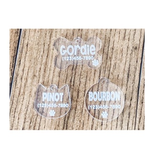 Identificación personalizada para mascotas, etiqueta acrílica para perros y gatos, nombre grabado para mascotas, elección de hueso de perro, cabeza de gato o diseño de etiqueta circular - Product Image 1