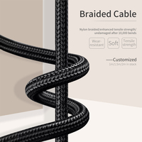 Câble USB vers Type C à charge rapide 6A, cordon de données tressé en nylon à angle droit de 90 degrés pour téléphone, tablette, jeux, durable
