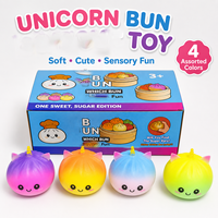 Jouet Squishy Licorne Chat Mignon en Forme de Boulette, à Remontée Lente, Anti-Stress, Balle à Presser Kawaii, Jouet de Décompression Fidget pour Enfants et Adultes