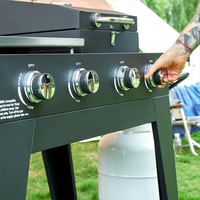 Cuisinière à gaz quatre brûleurs, cuisinière à gaz de table, support de réservoir de gaz, barbecue pour extérieur, plaque de cuisson plate