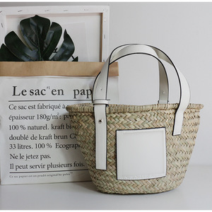 Bolso Tote de Mimbre Tejido a Mano Abierto de Moda, Bolso Versátil para Mujer para la <span class=keywords><strong>Playa</strong></span>, Vacaciones y Uso Diario - Product Image 2
